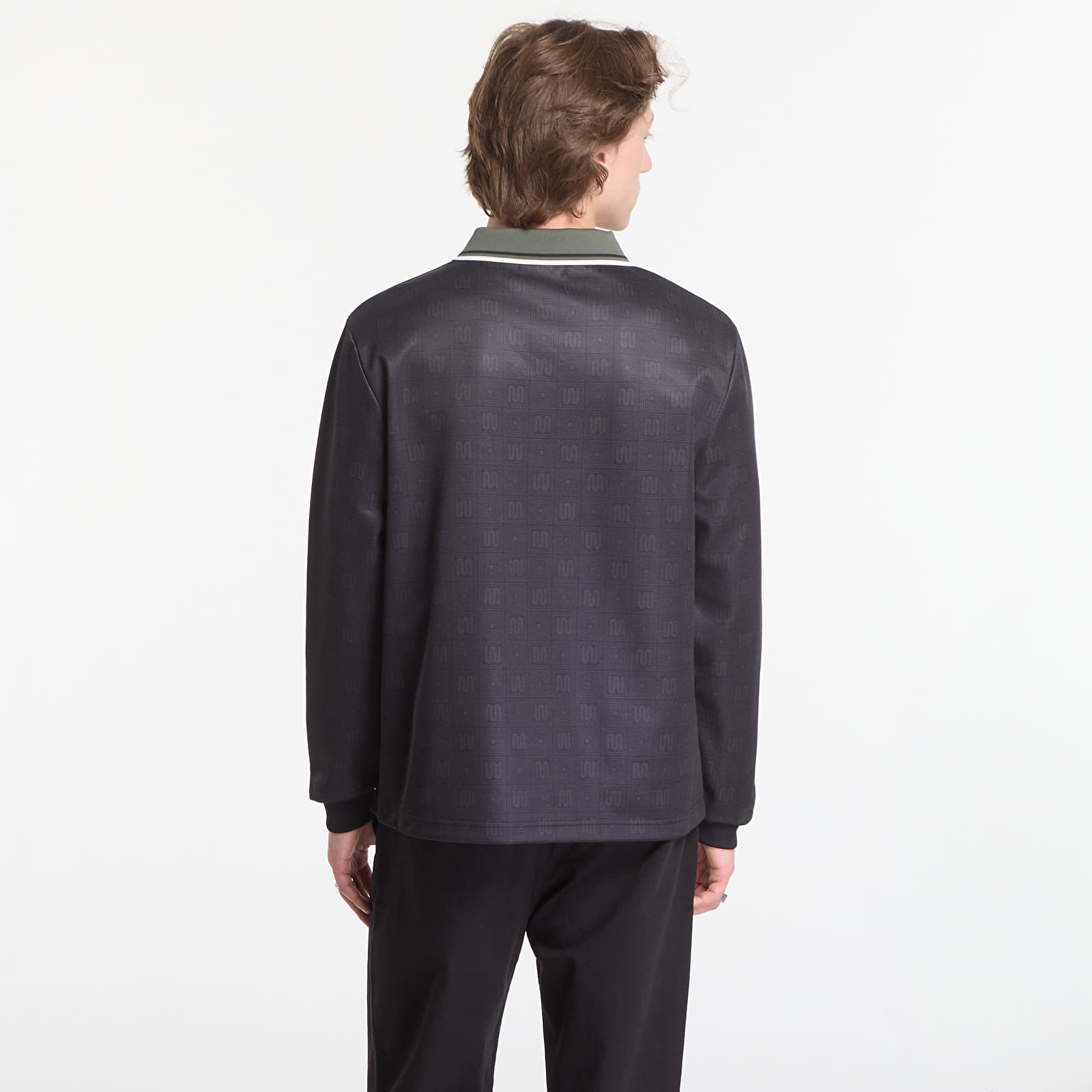 T-shirts homme Fred Perry Meyba Printed Ls Polo Shirt Black