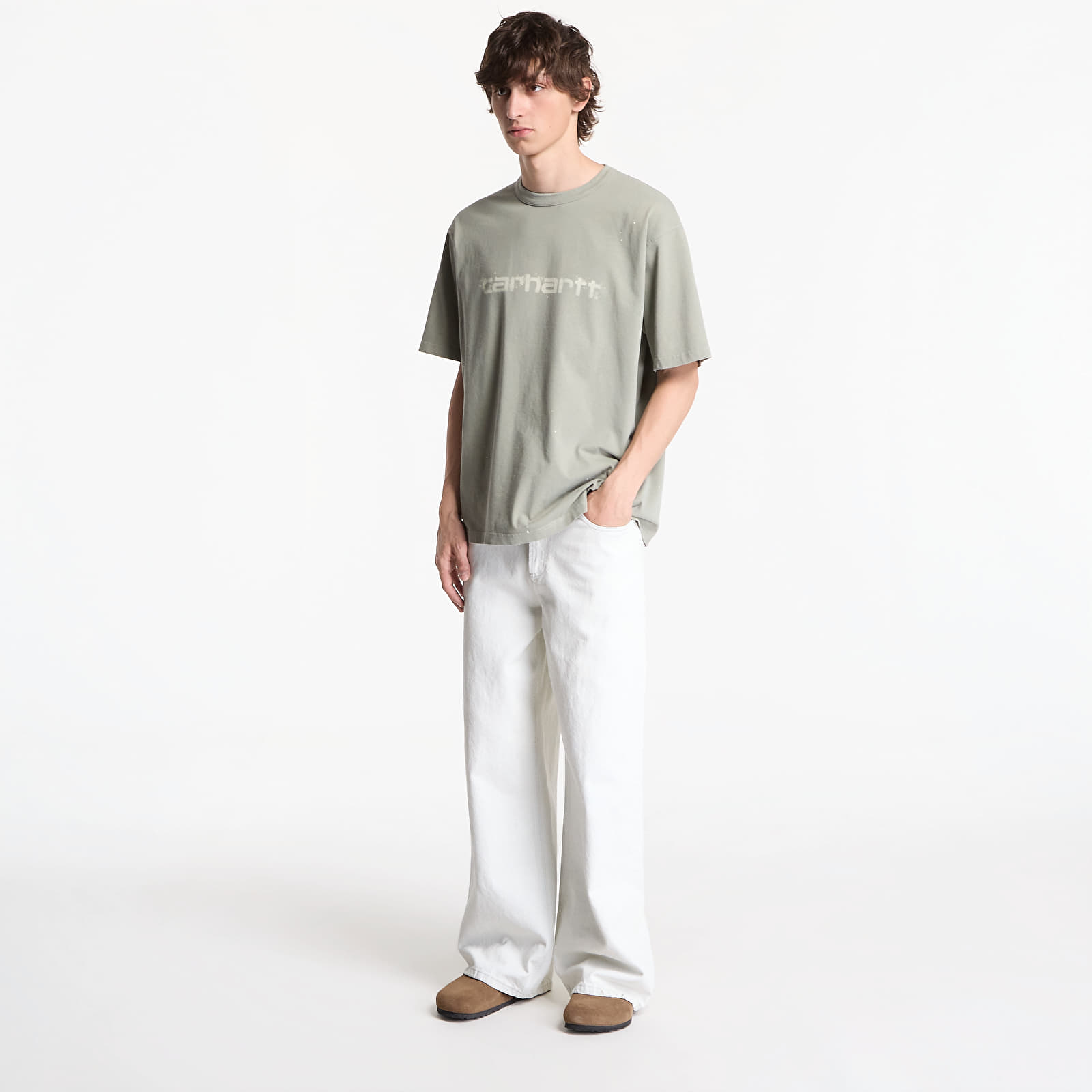 T-Shirts Carhartt WIP S/S Painter T-Shirt UNISEX Shady Green Destroy Wash, Splatter