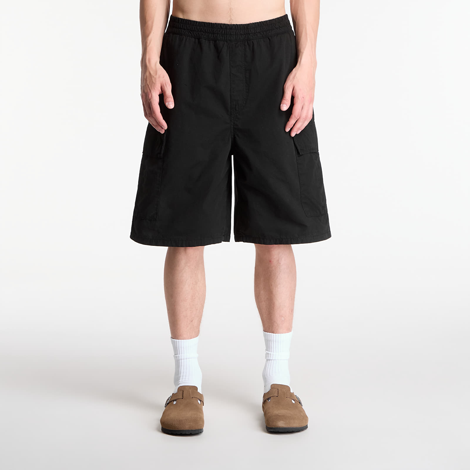 Kratke hlače  Carhartt WIP Mandler Cargo Short UNISEX Black Garment Dyed