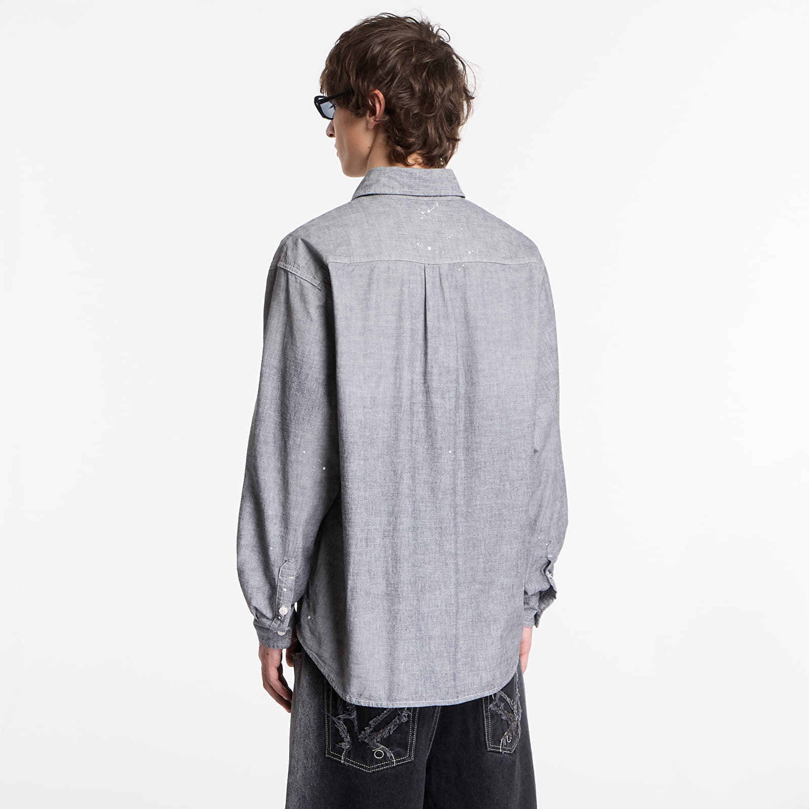 Moške majice  Carhartt WIP L/S Painter Shirt Black Worn Used, Splatter