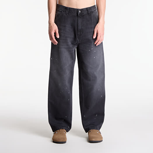Jeans Carhartt WIP OG Single Knee Pant UNISEX Black Destroy Wash, Splatter