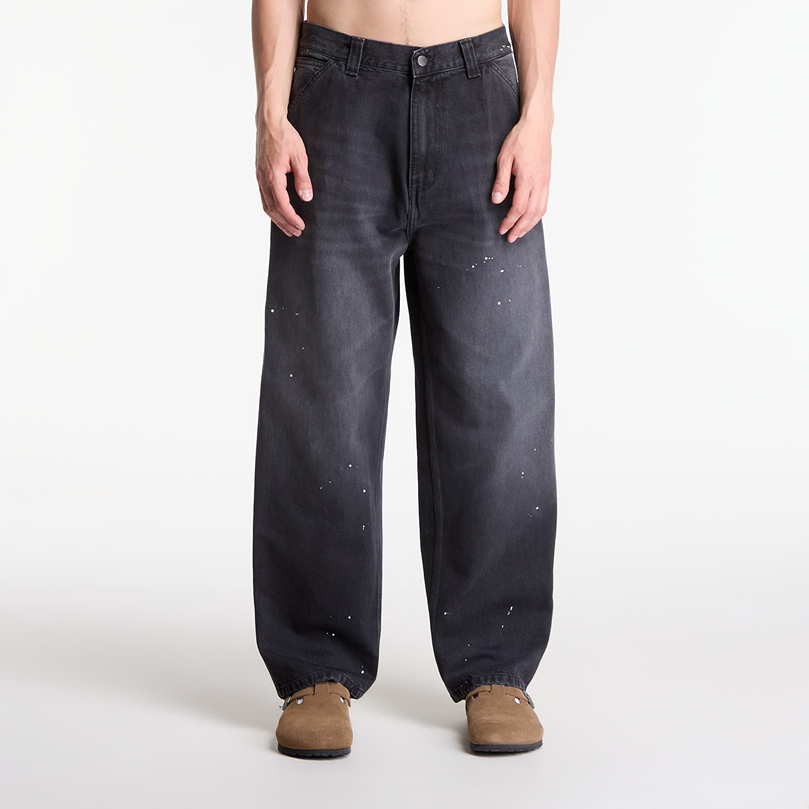 Jeansy Carhartt WIP OG Single Knee Pant UNISEX Black Destroy Wash, Splatter