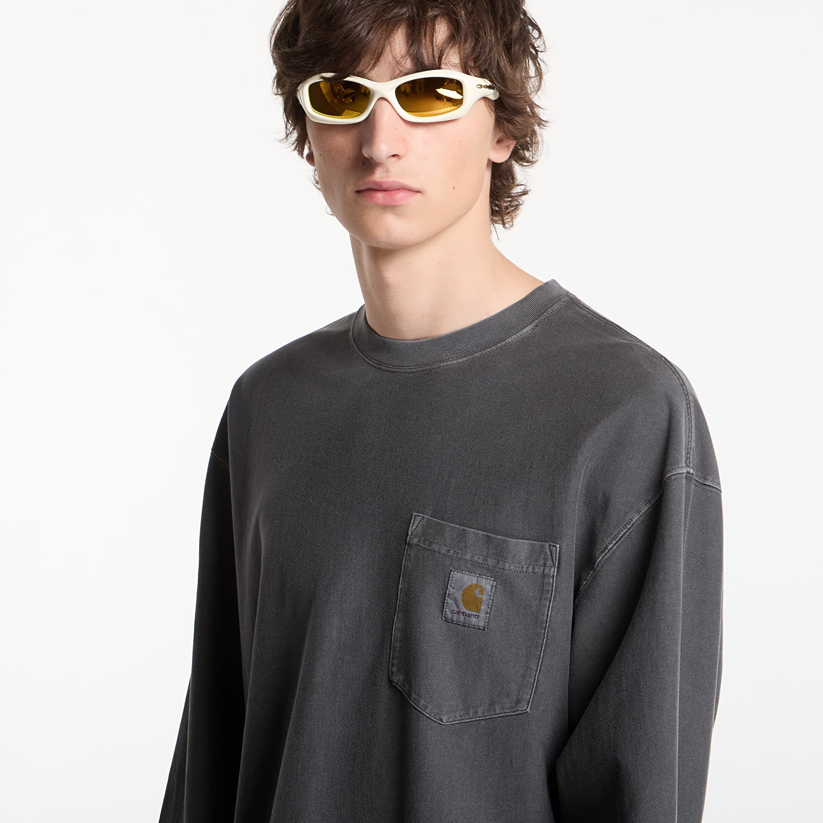 T-shirts  Carhartt WIP L/S Loose Pocket T-Shirt Black Garment Dyed
