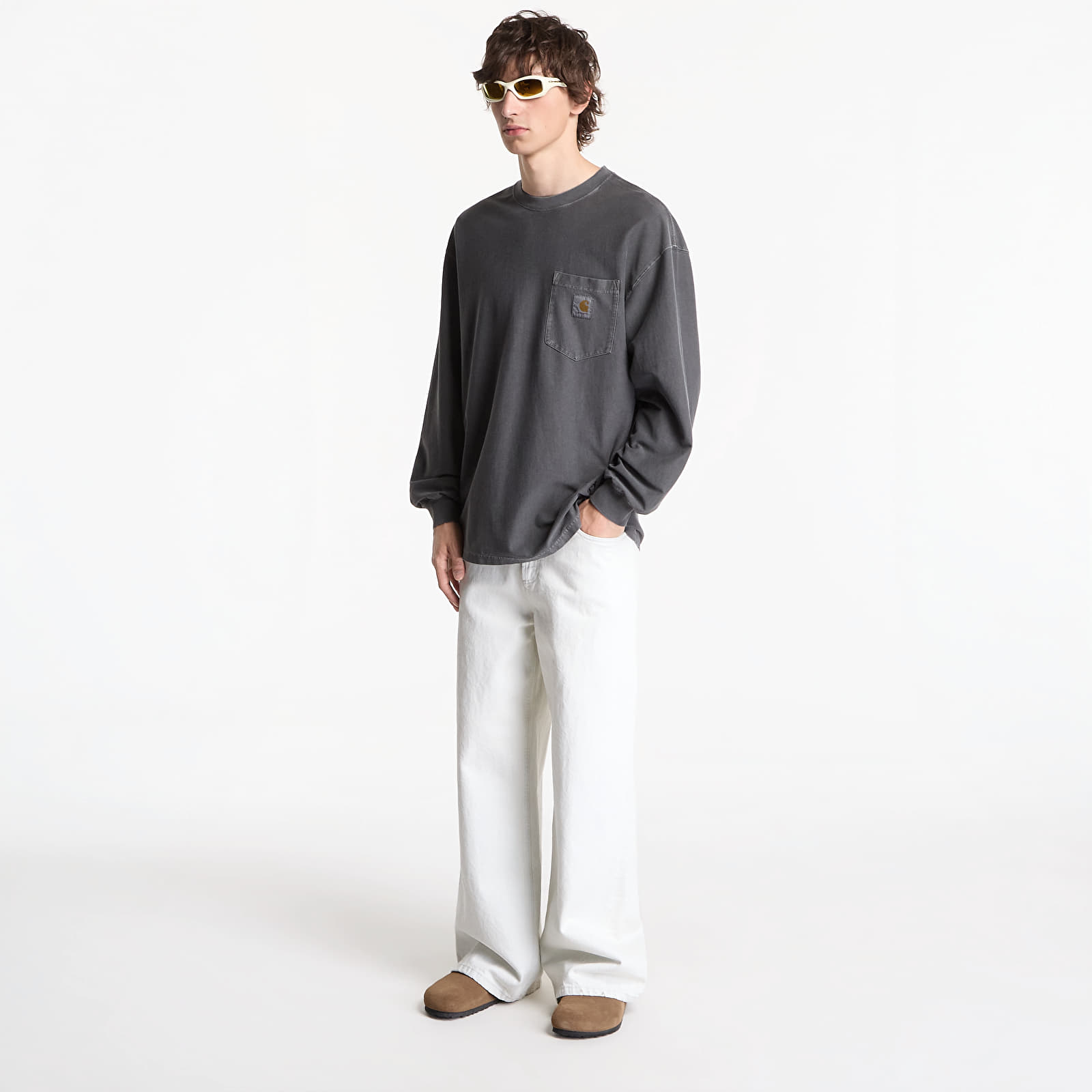 T-shirts  Carhartt WIP L/S Loose Pocket T-Shirt Black Garment Dyed