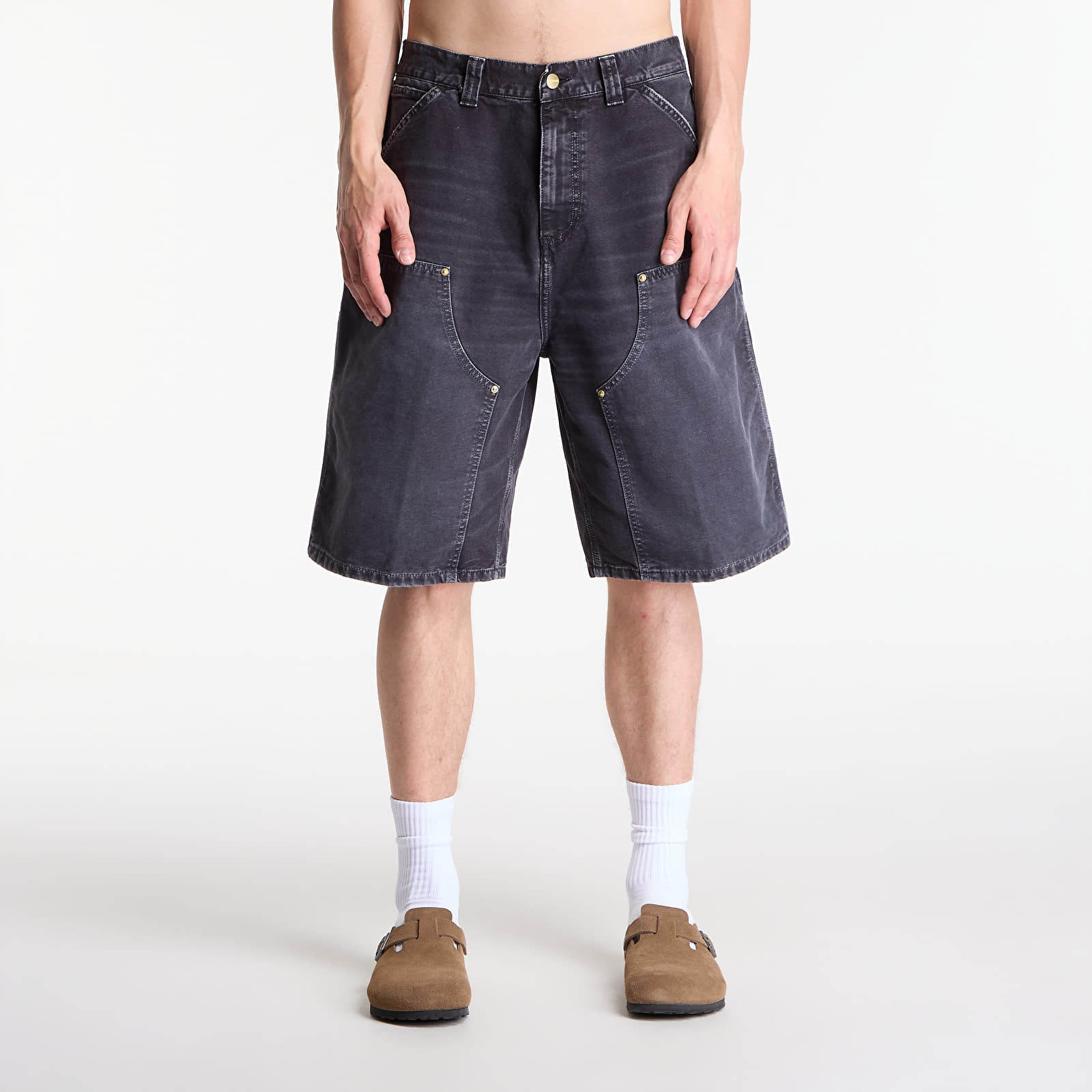 Kratke hlače  Carhartt WIP OG Double Knee Short Black Destroy Wash