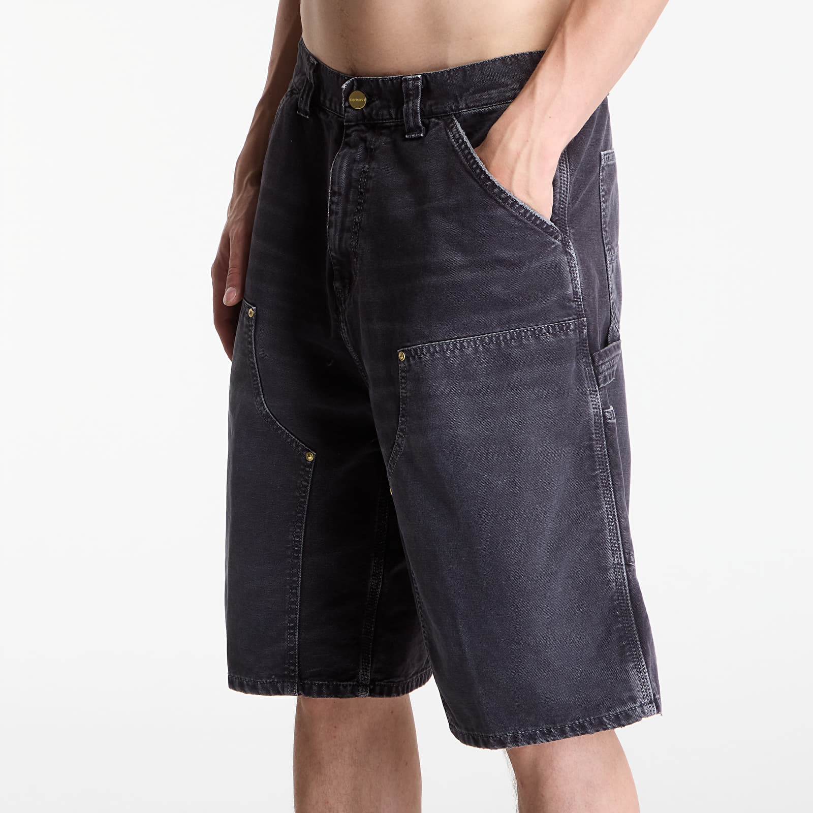 Kratke hlače  Carhartt WIP OG Double Knee Short Black Destroy Wash