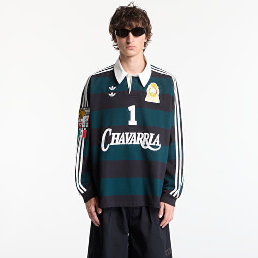 Majice adidas x Willy Chavarria Ls Rugby Shirt Black/ Aurora Ivy