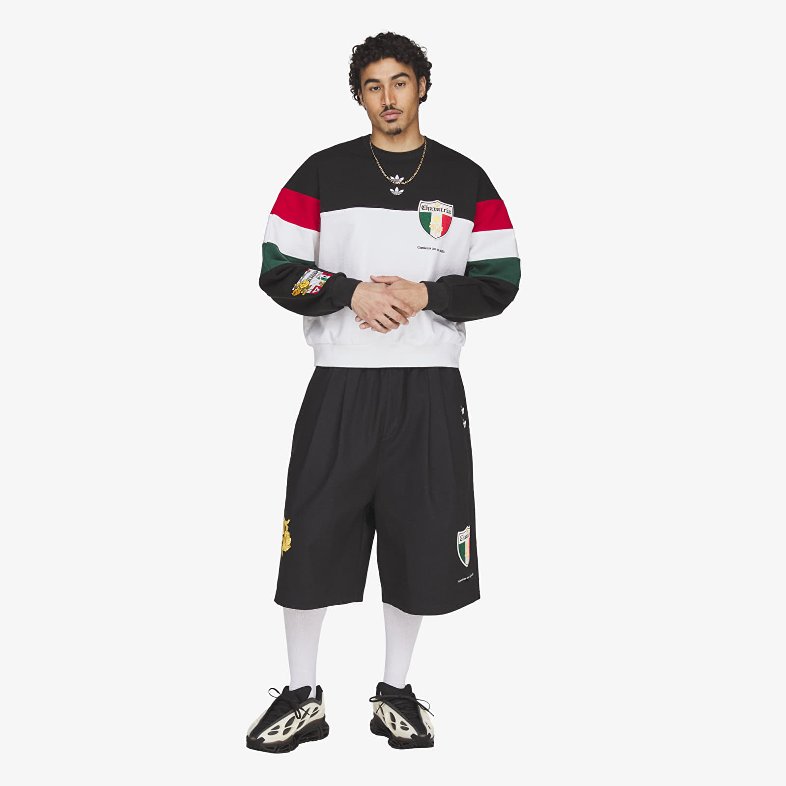 Sweats à capuche homme adidas x Willy Chavarria Fleece Crewneck Sweatshirt Black/ White