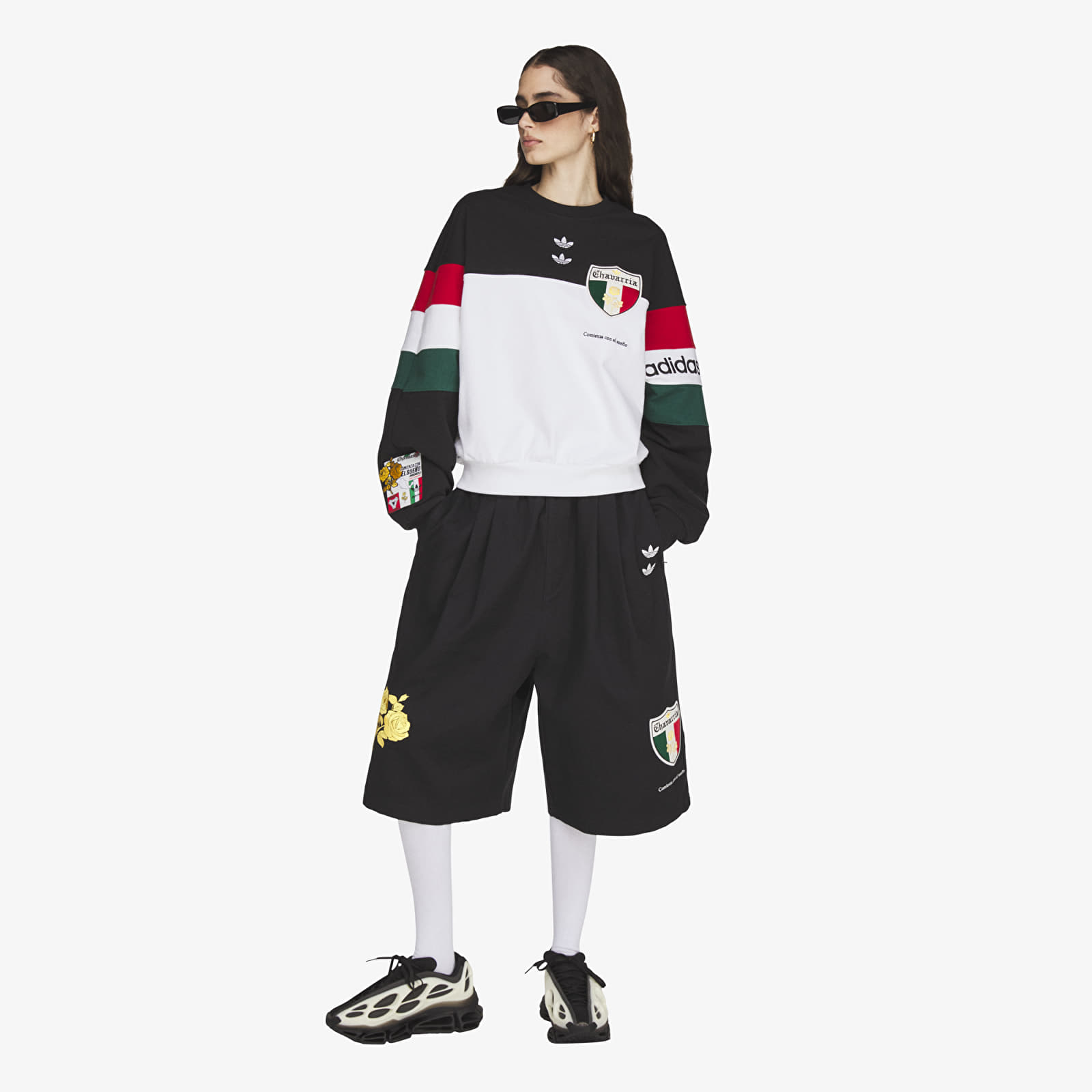 Sweats à capuche homme adidas x Willy Chavarria Fleece Crewneck Sweatshirt Black/ White