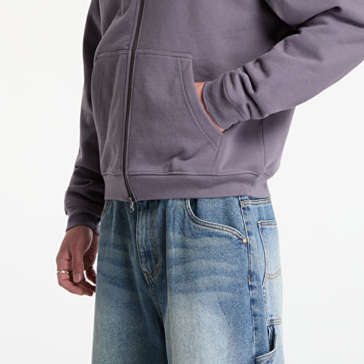 Dime Classic Small Logo Zip Hoodie UNISEX Charcoal Grape | Footshop
