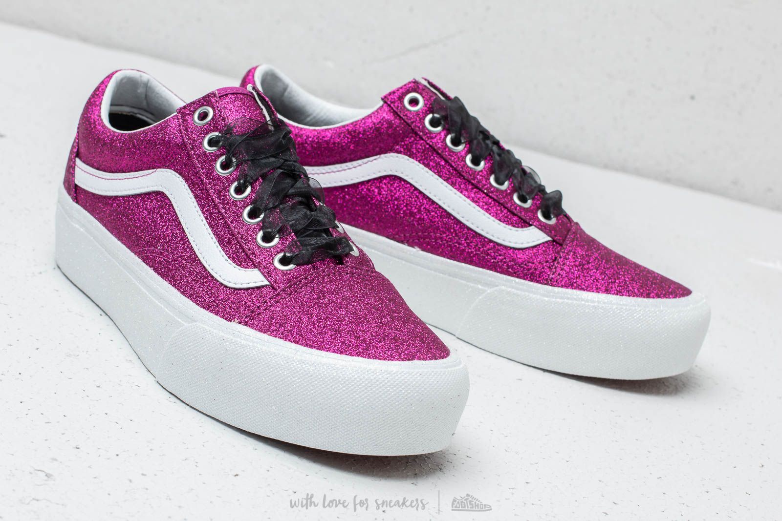 Vans old skool platform glitter best sale