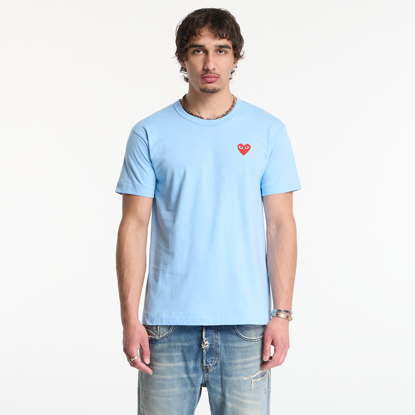 T-shirts Comme des Garçons PLAY T-Shirt Red Emblem Knit UNISEX Blue