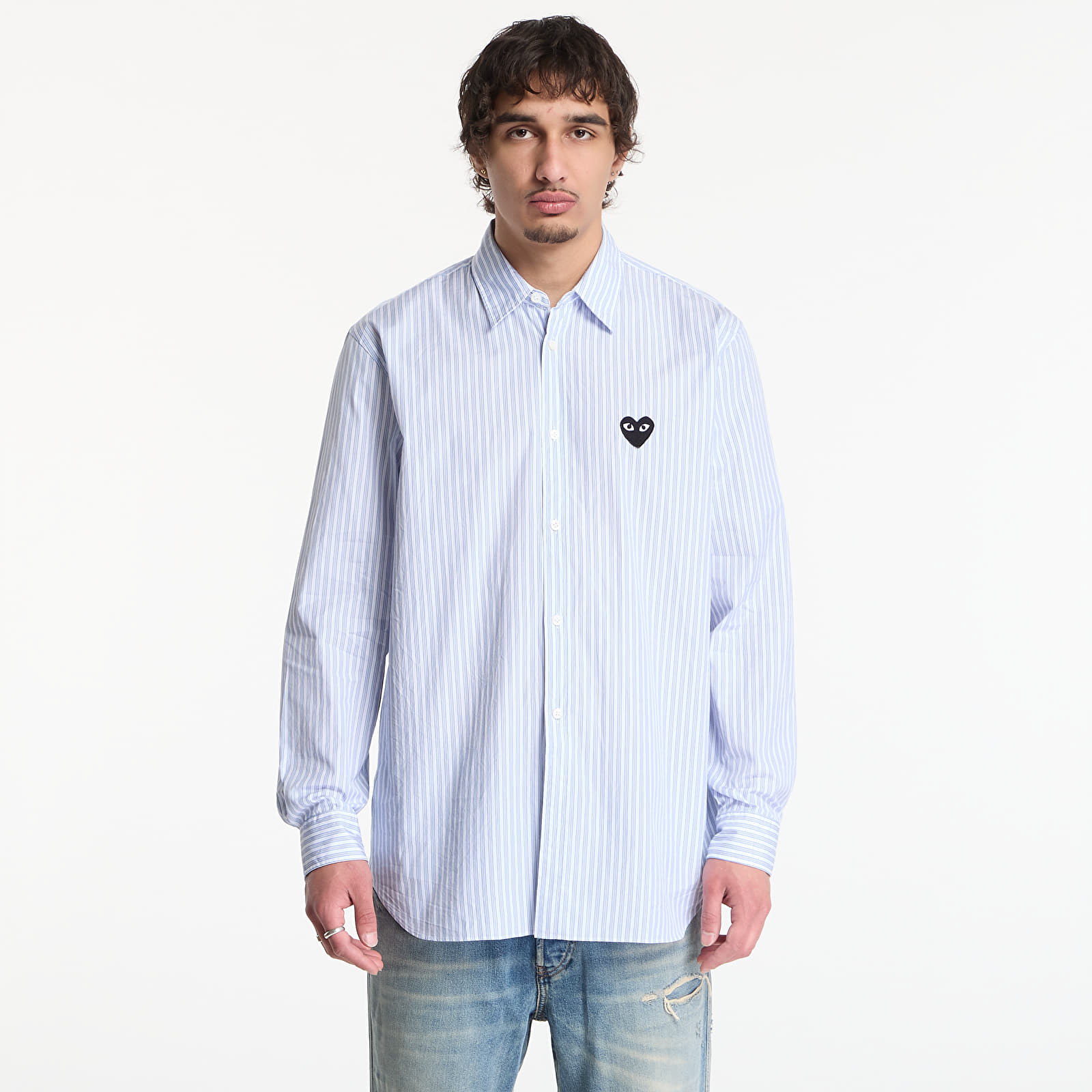 Shirts Comme des Garçons PLAY Shirt Black Emblem Woven UNISEX Blue