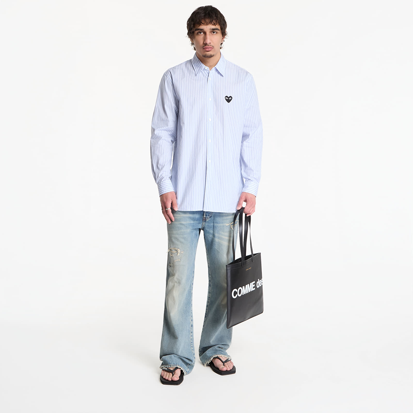 Shirts Comme des Garçons PLAY Shirt Black Emblem Woven UNISEX Blue