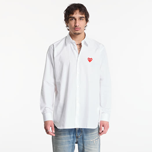 Košulja Comme des Garçons PLAY Shirt Red Emblem Woven UNISEX White