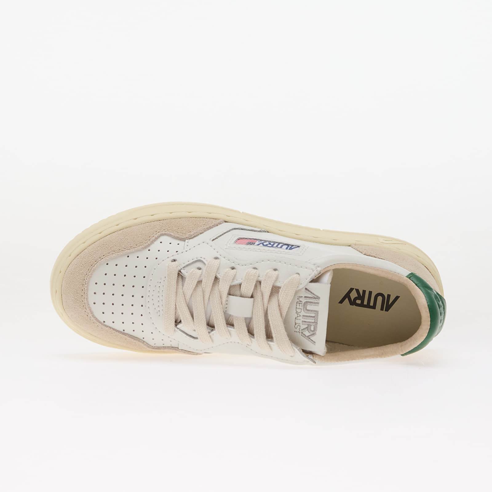 Women's shoes Autry Medalist Low Wom White/ Amazon Leather/ Beige Suede