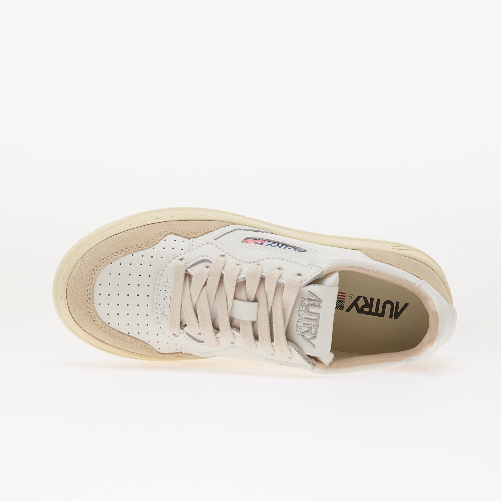 Damen Sneaker und Schuhe Autry Medalist Low Wom White Leather/ Beige Suede