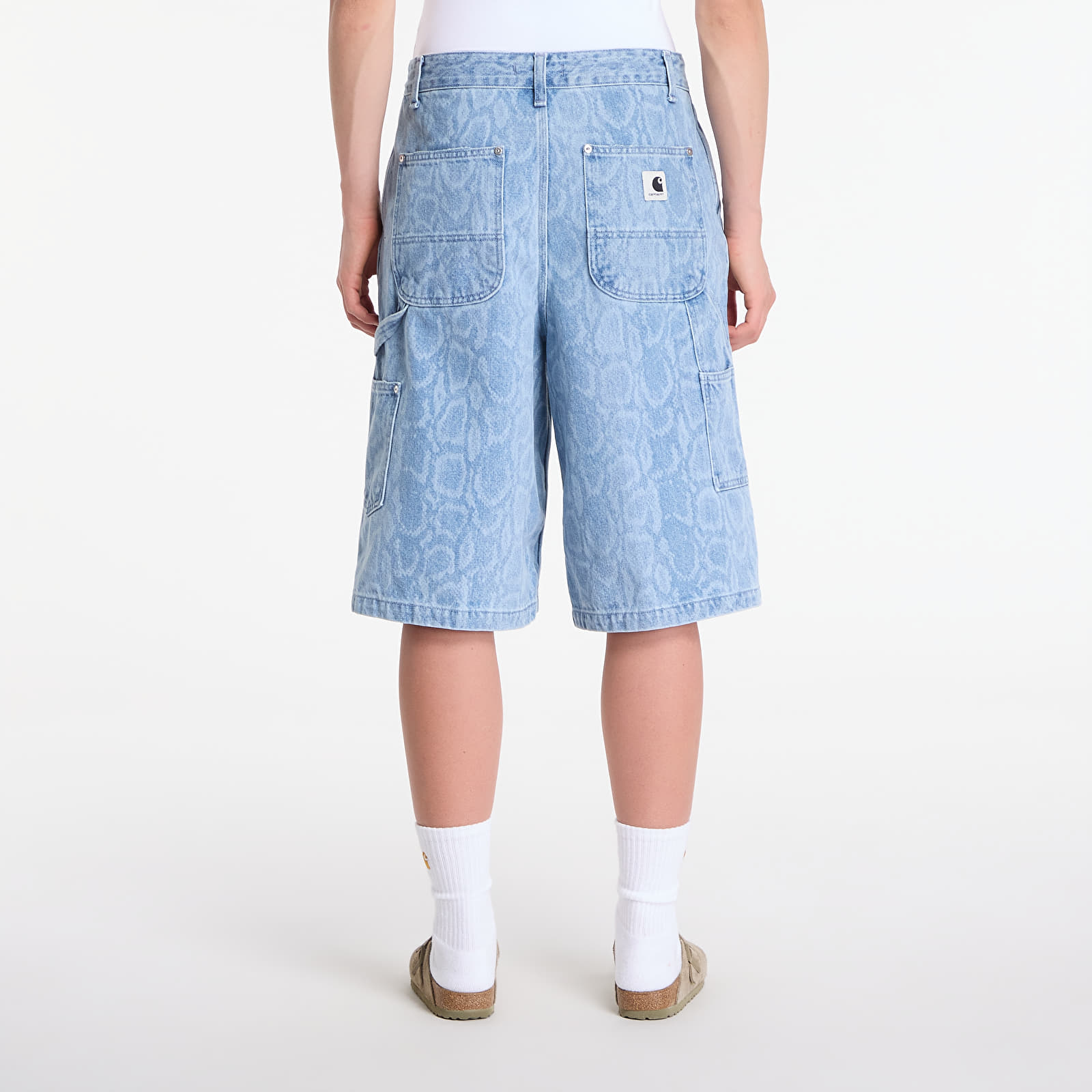 Kurzhosen Carhartt WIP W' Snake Nixon Double Knee Short Snake Camo, Blue Bleached