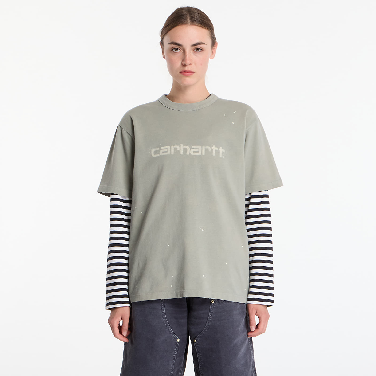T-shirts Carhartt WIP S/S Painter T-Shirt UNISEX Shady Green Destroy Wash, Splatter