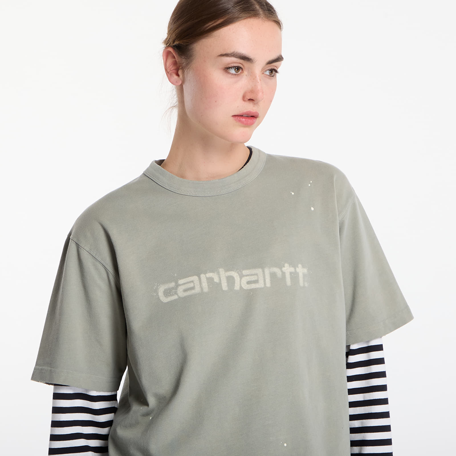 T-shirts Carhartt WIP S/S Painter T-Shirt UNISEX Shady Green Destroy Wash, Splatter