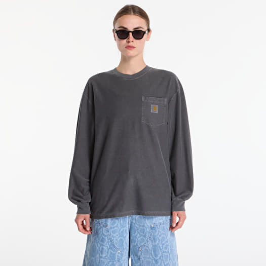 T-shirt Carhartt WIP L/S Loose Pocket T-Shirt Black Garment Dyed
