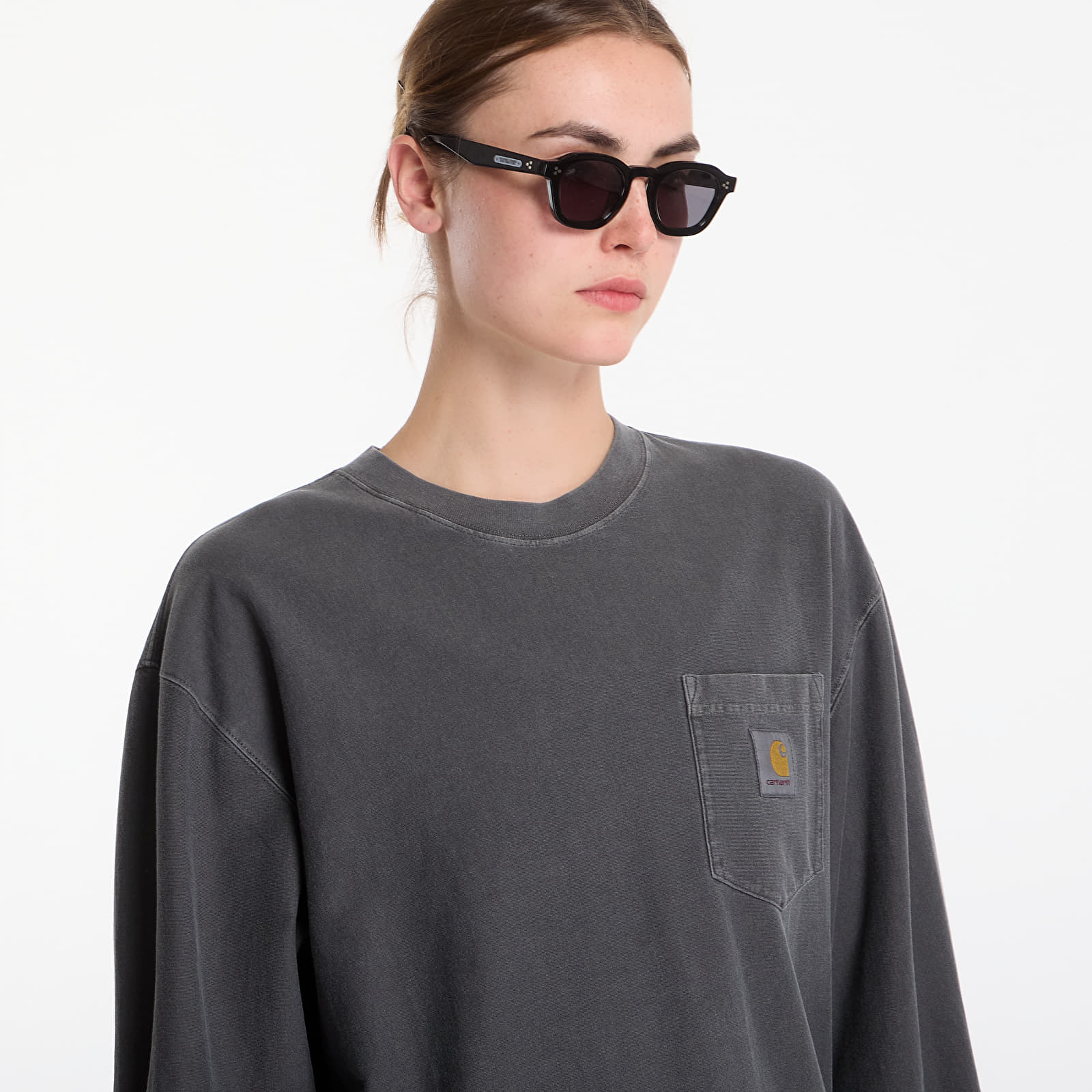 T-shirts  Carhartt WIP L/S Loose Pocket T-Shirt Black Garment Dyed