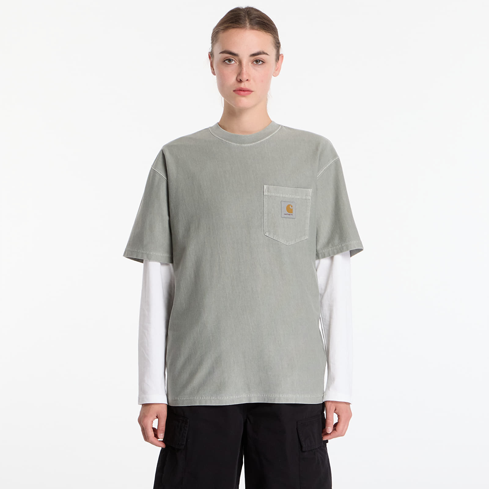 T-skjorter Carhartt WIP S/S Loose Pocket T-Shirt UNISEX Shady Green Garment Dyed