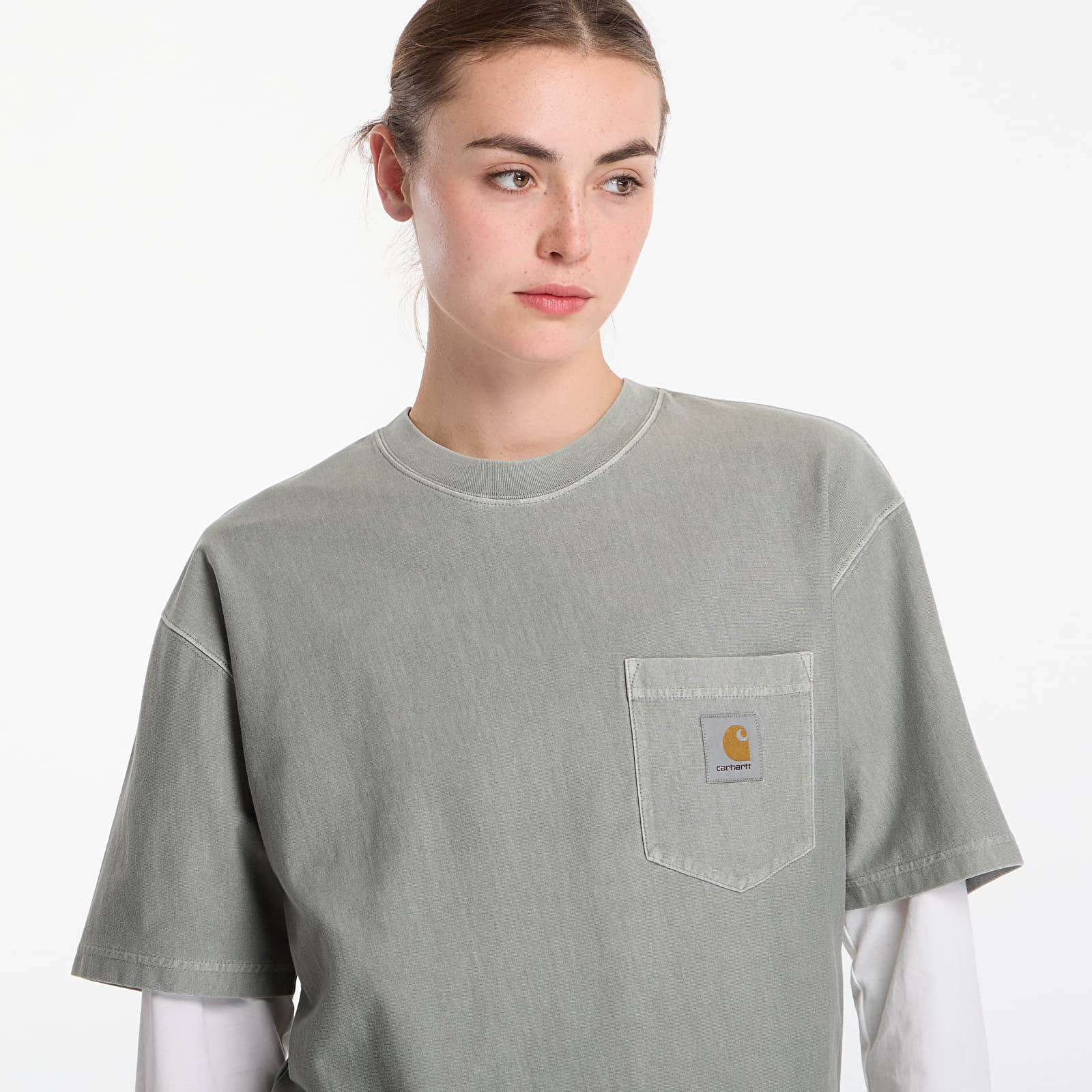 T-skjorter Carhartt WIP S/S Loose Pocket T-Shirt UNISEX Shady Green Garment Dyed
