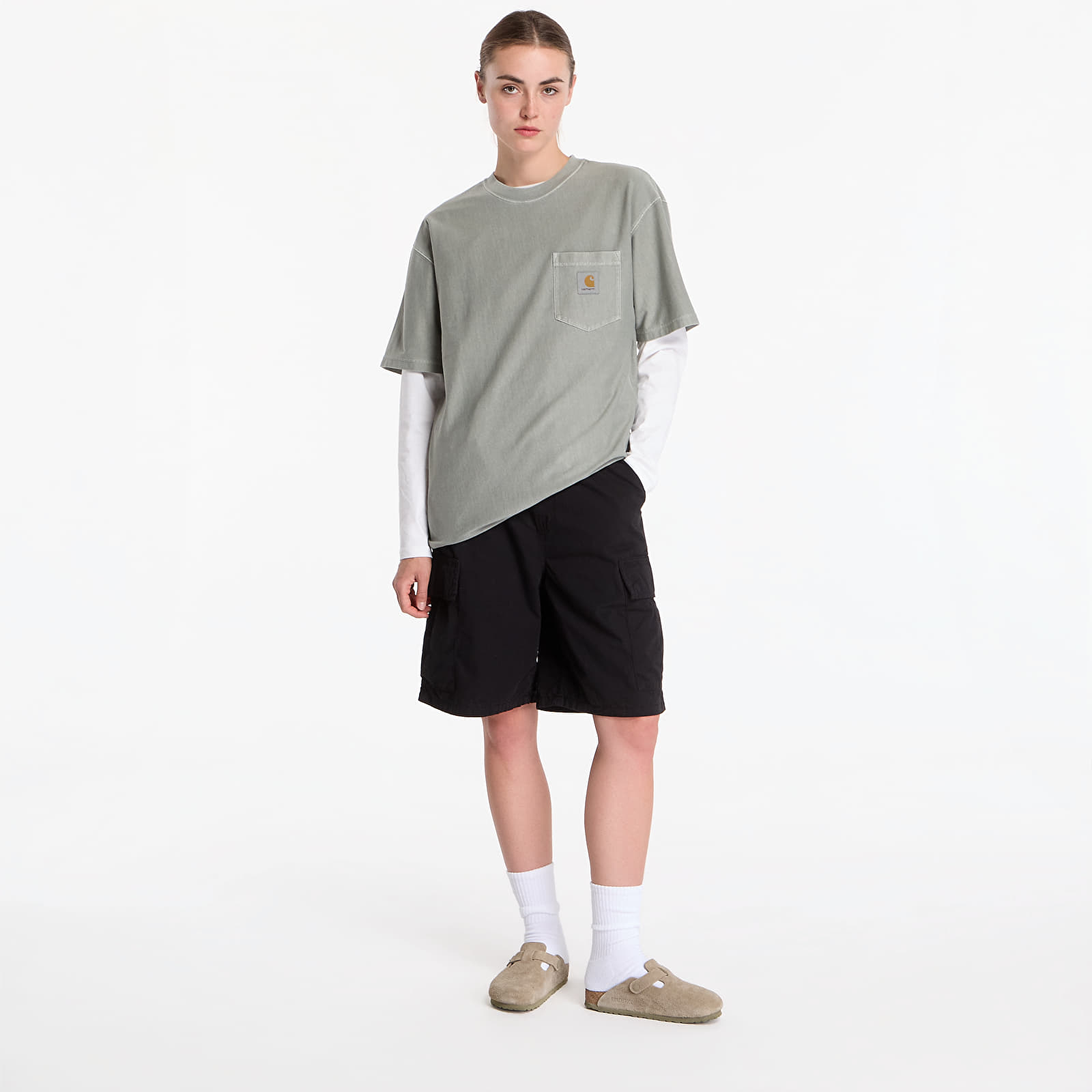 T-skjorter Carhartt WIP S/S Loose Pocket T-Shirt UNISEX Shady Green Garment Dyed