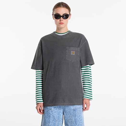T-shirt Carhartt WIP S/S Loose Pocket T-Shirt UNISEX Black Garment Dyed