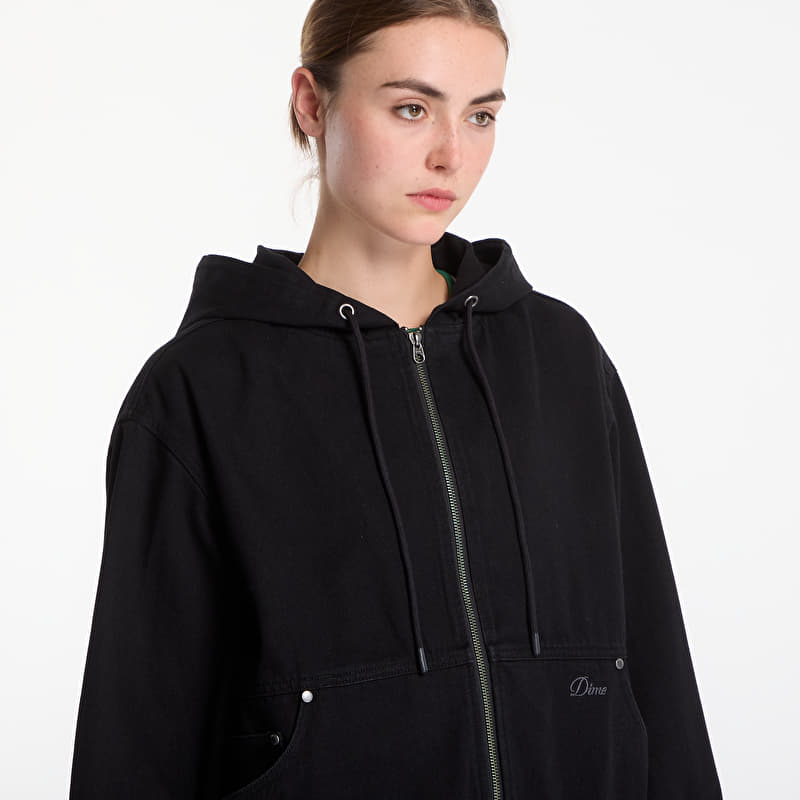 Dime Hooded Denim Jacket UNISEX Black | Footshop