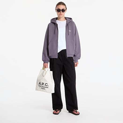 Dime Classic Small Logo Zip Hoodie UNISEX Charcoal Grape | Footshop