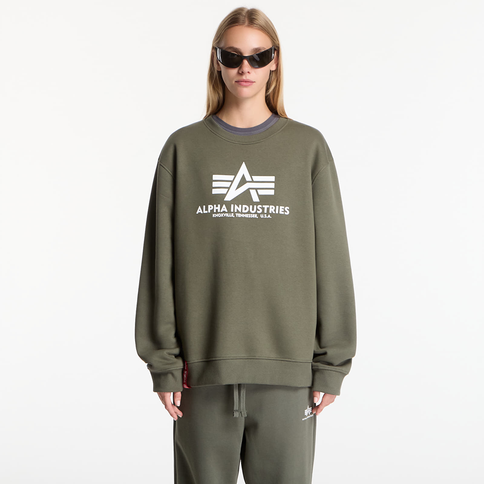 Sweatjacken und Sweatshirts Alpha Industries Basic Hoody Small Logo II Dark Olive