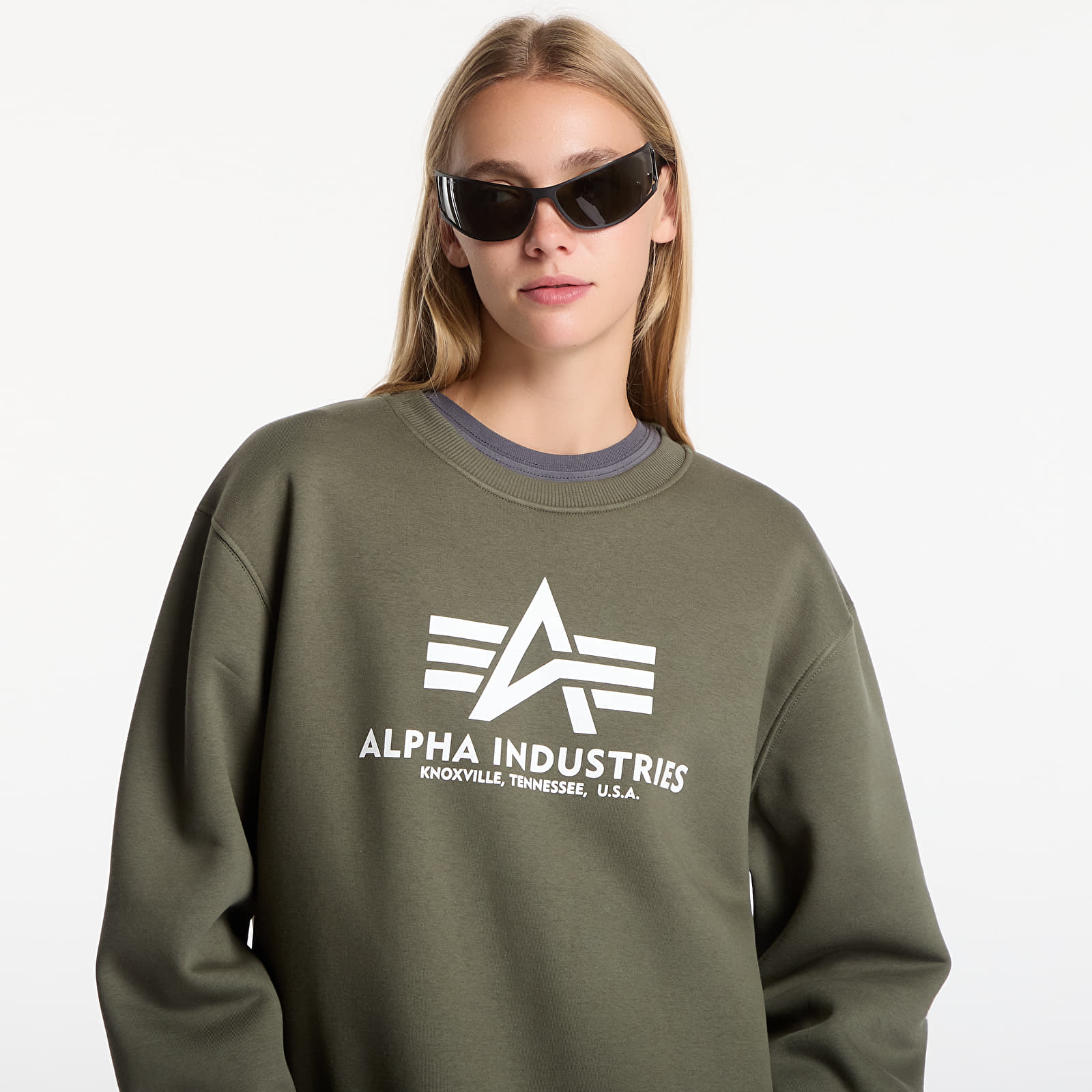 Sweatjacken und Sweatshirts Alpha Industries Basic Hoody Small Logo II Dark Olive
