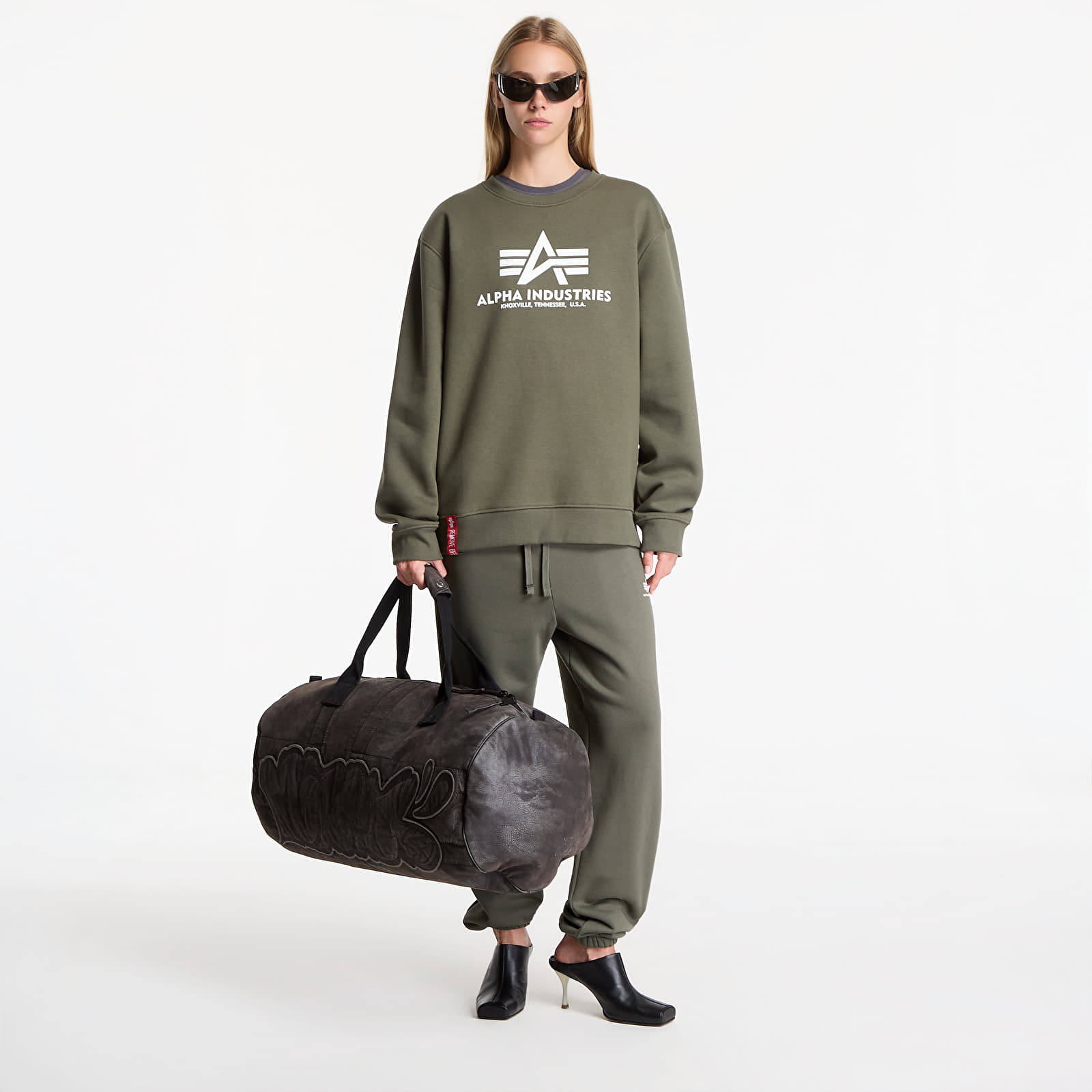 Sweatjacken und Sweatshirts Alpha Industries Basic Hoody Small Logo II Dark Olive