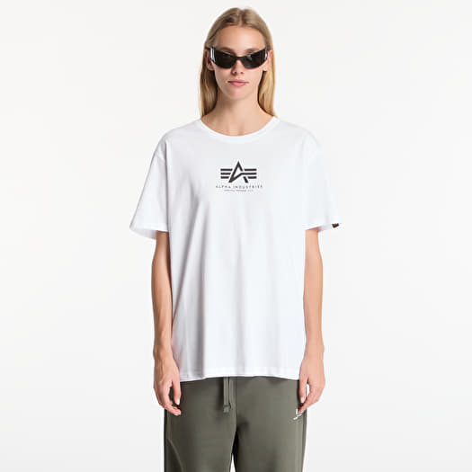 T-skjorte Alpha Industries Basic T-Shirt Contrast Stitch White