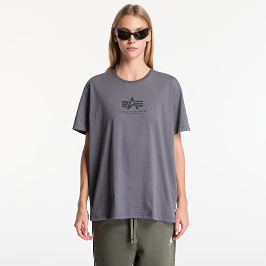 T-skjorte Alpha Industries Basic T-Shirt Contrast Stitch Grey Black/ Black