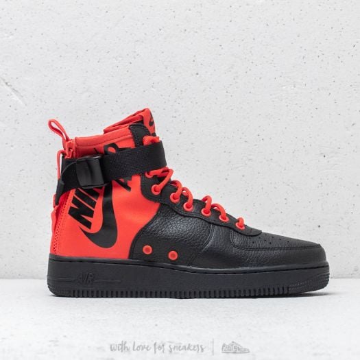 Sf air force 1 mid habanero store red black