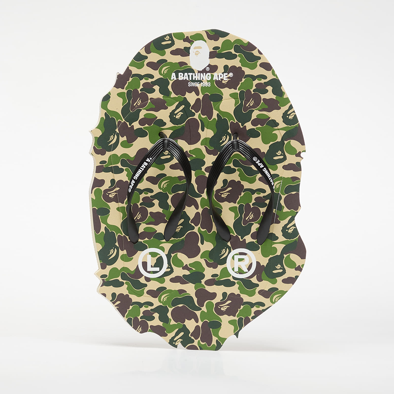 Herresko A BATHING APE Abc Camo Beach Sandals M Green