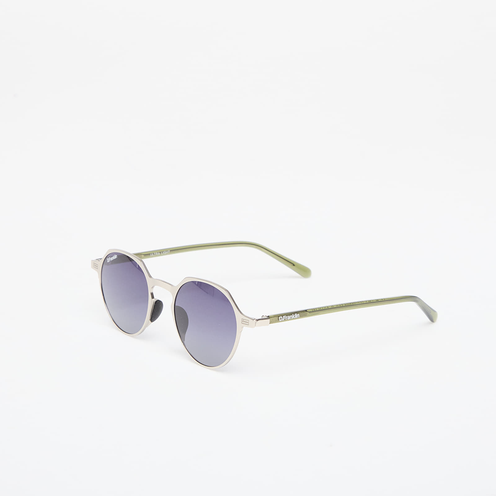 Men's sunglasses D.Franklin Ultra Light S Round Metal Silver/ Gradient Smoke