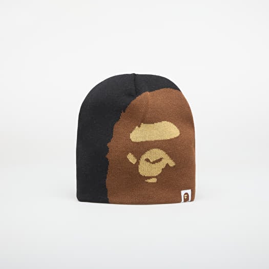 A BATHING APE Ape Head Knit Cap Black