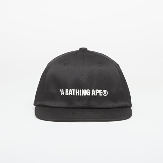 A BATHING APE Logo Panel Cap Black UNISEX