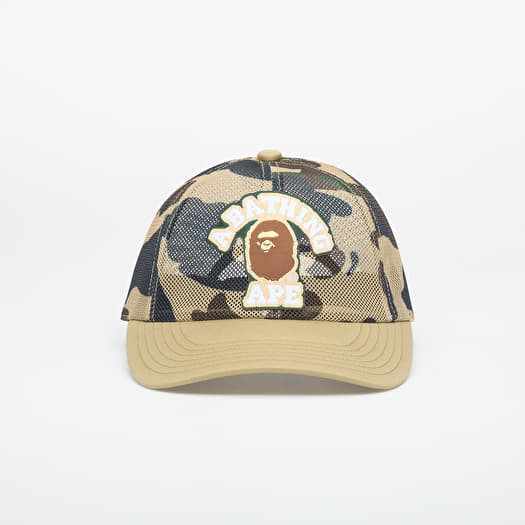 Mütze A BATHING APE 1st Camo College Patched Mesh Cap Yellow UNISEX