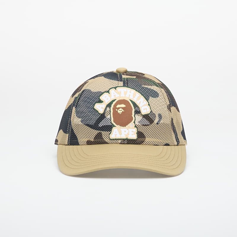 A BATHING APE 1st Camo College Patched Mesh Cap Yellow UNISEX