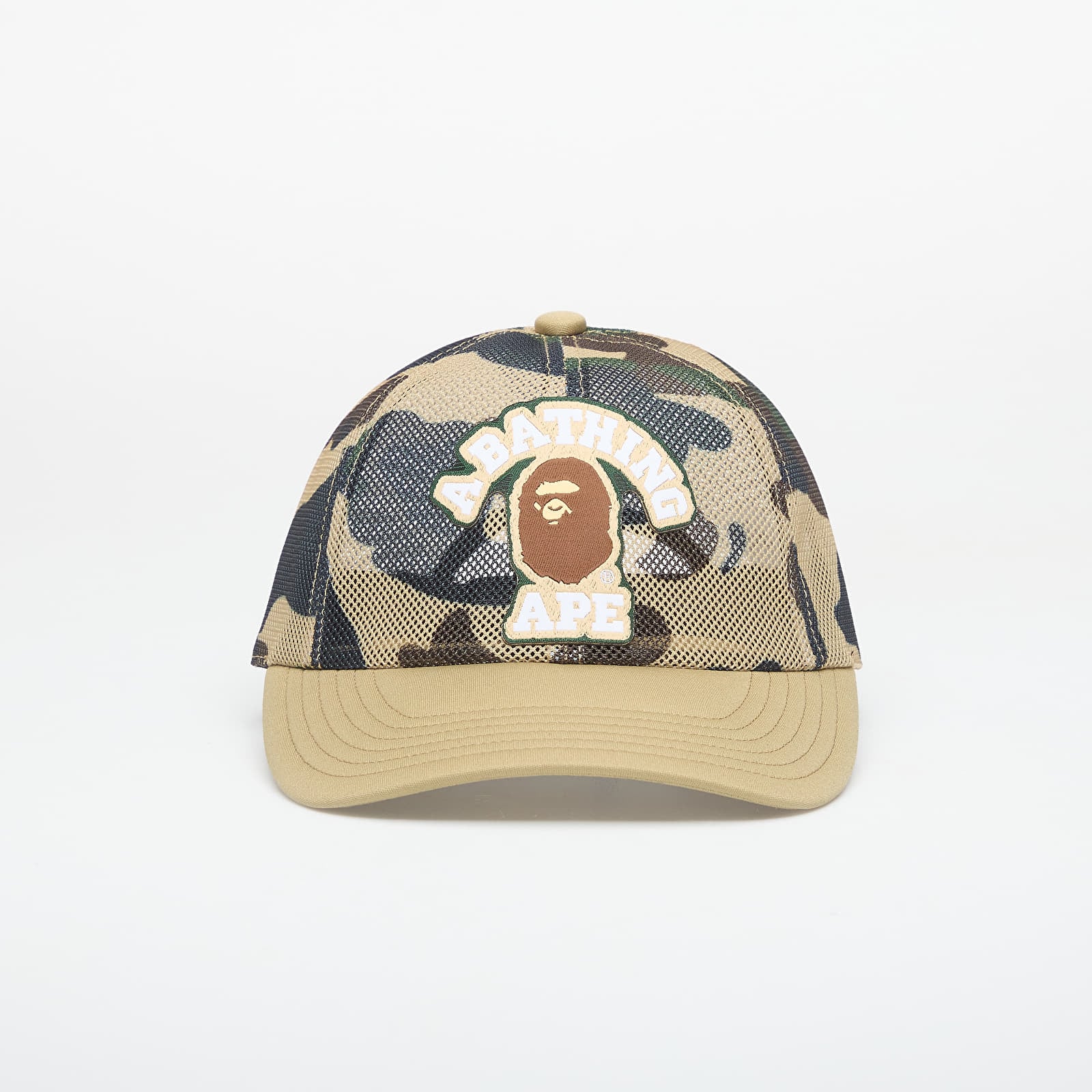 Caps A BATHING APE 1st Camo College Patched Mesh Cap Yellow UNISEX