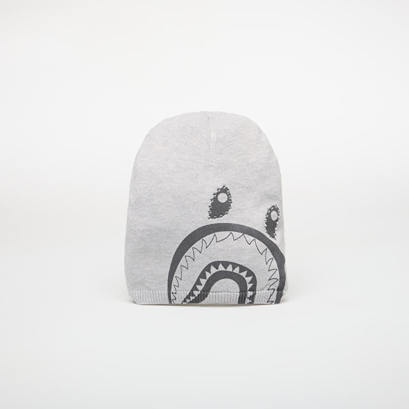 A BATHING APE Crystal Shark Knit Cap Gray