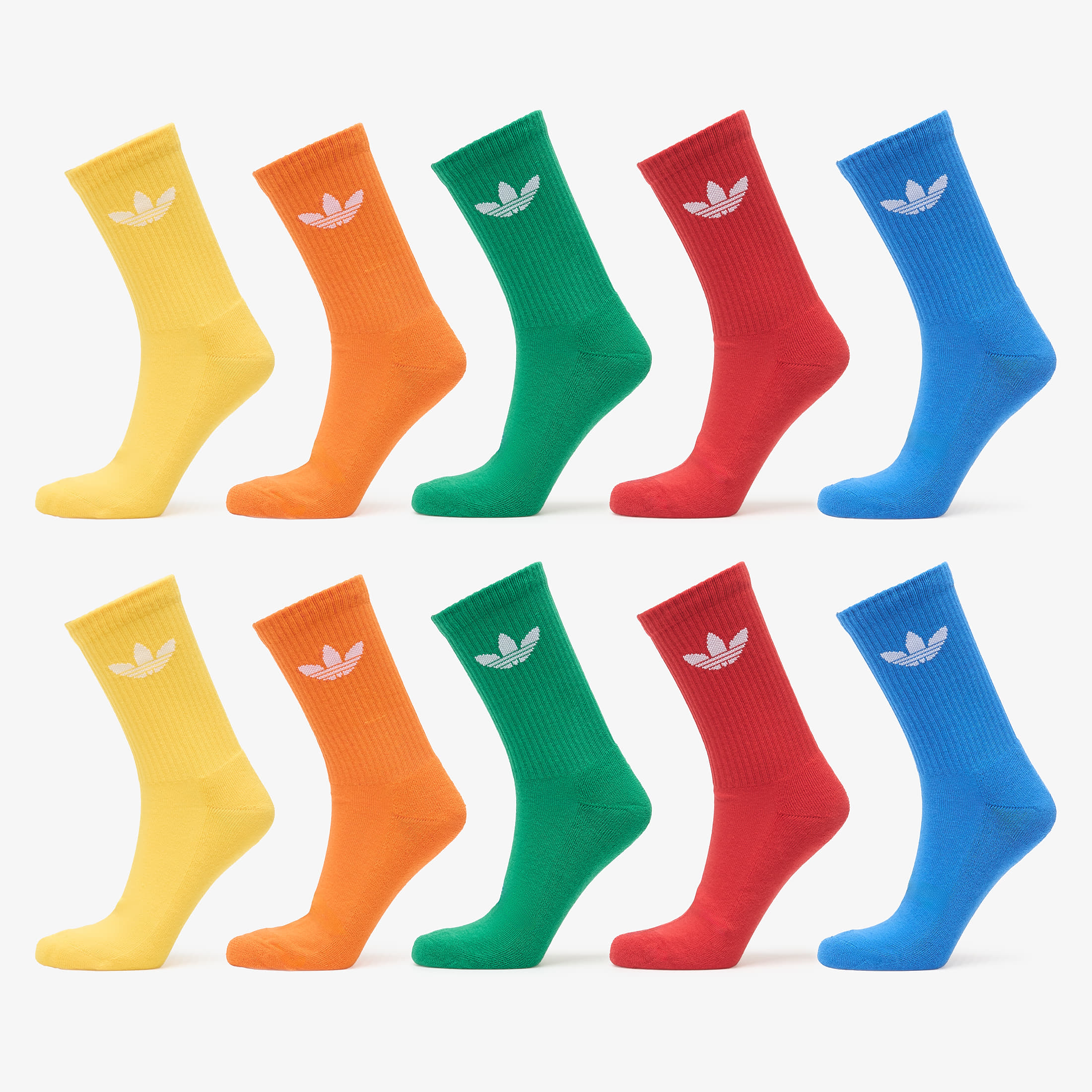 Чорапи adidas Trefoil Crew Socks 10-Pack Blue/ Green/ Better Scarlet L