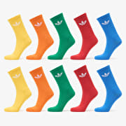 adidas Trefoil Crew Socks 10-Pack Blue/ Green/ Better Scarlet