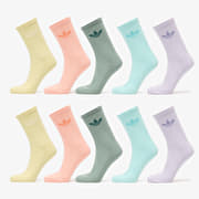 adidas Trefoil Crew Socks 10-Pack Silver Green/ Glow Pink/ Semi Flash Aqua