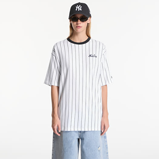 New Era Pinstripe OS Tee UNISEX Optic White/ Navy